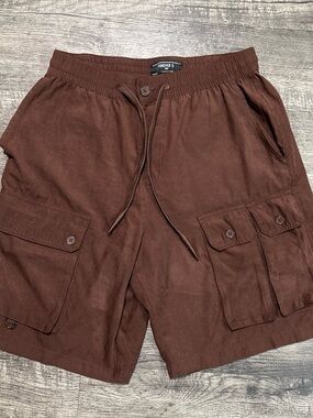 Forever 21 Brown Cargo Drawstring Waist Men’s Shorts